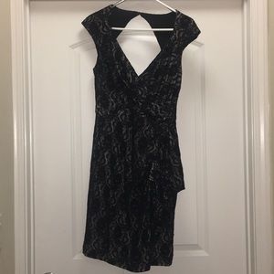 Maggy London Black and Tan open back dress